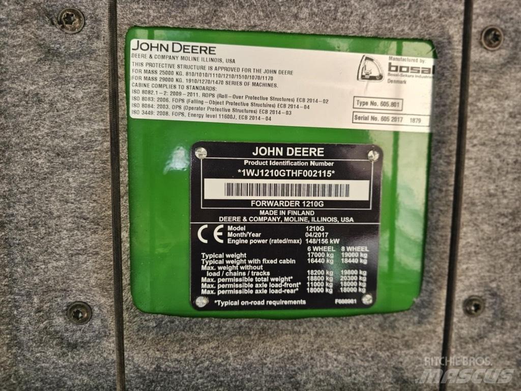John Deere 1210 G Харвестери