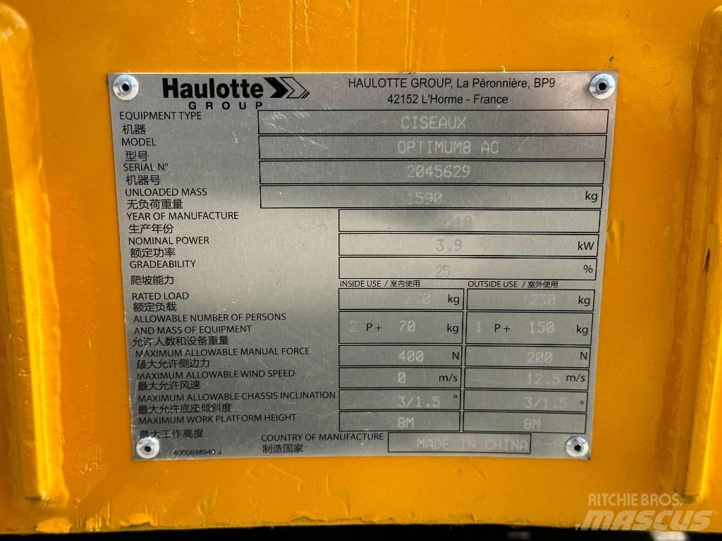 Haulotte OPTIMUM 8 Ножични работни платформи