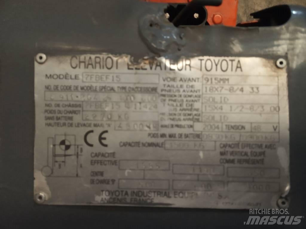 Toyota 7FBEF15 Електрически вилични кари-повдигачи