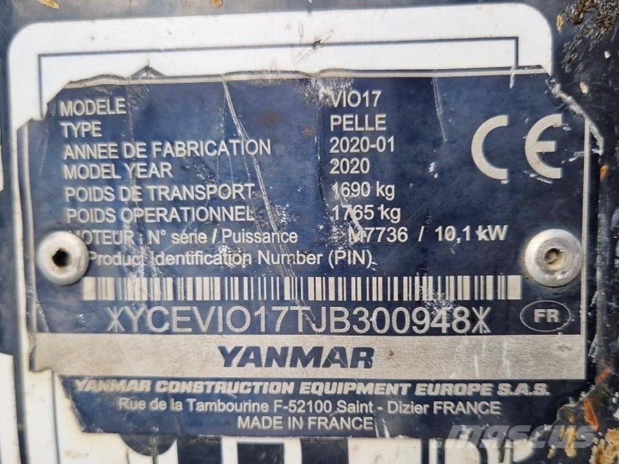 Yanmar Vio 17 Мини екскаватори < 7 т