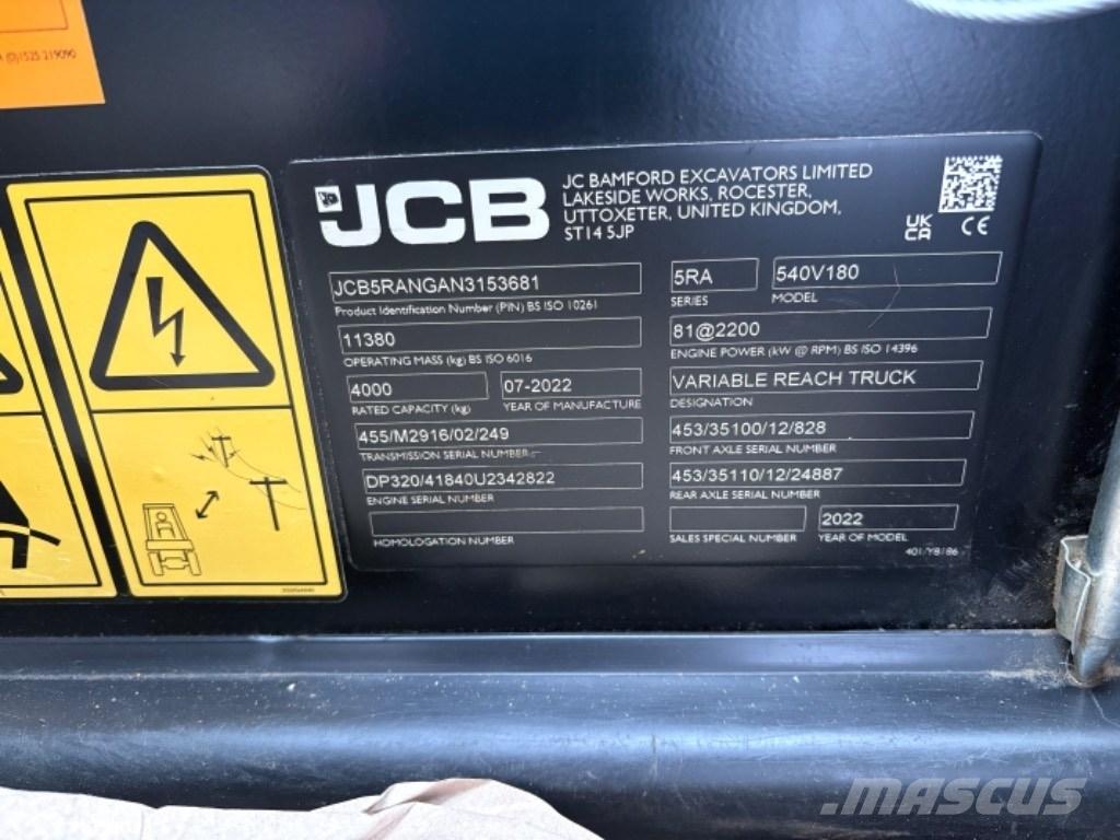 JCB 540-180 Телескопични товарачи