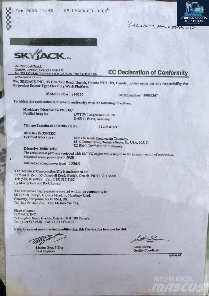 SkyJack 9250 Ножични работни платформи