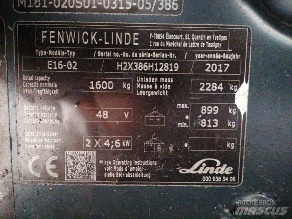 Linde E16-02 Електрически вилични кари-повдигачи