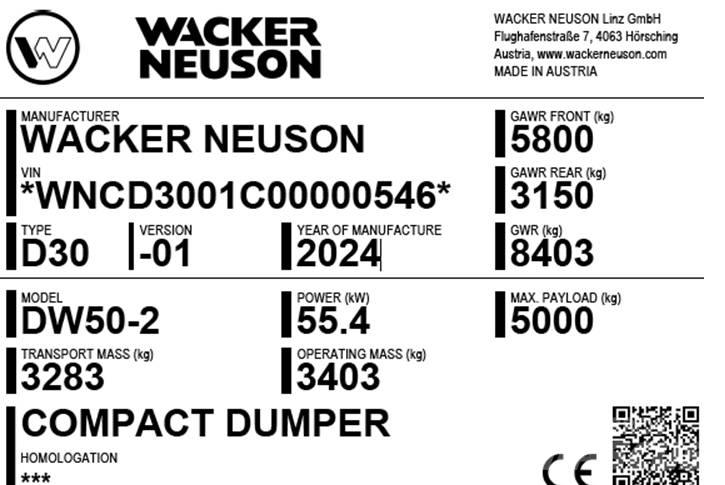 Wacker Neuson DW50-2 Странични самосвали