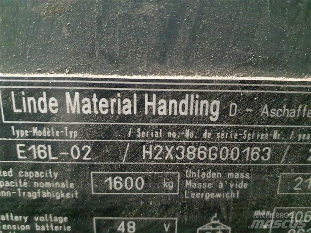 Linde E16L Електрически вилични кари-повдигачи