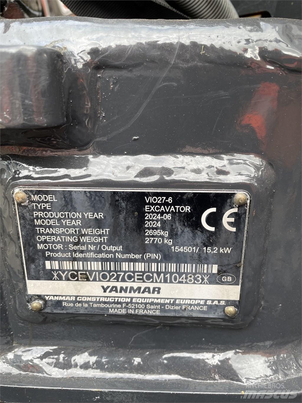 Yanmar Vio 27 Мини екскаватори < 7 т
