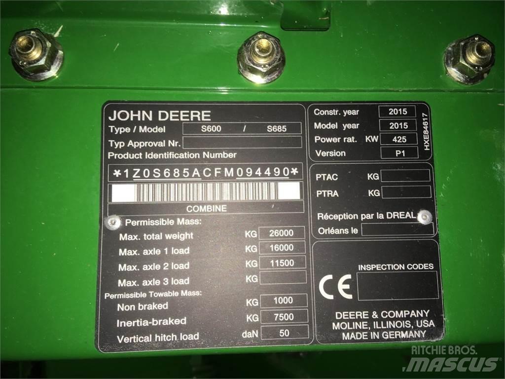 John Deere S685 Комбайни