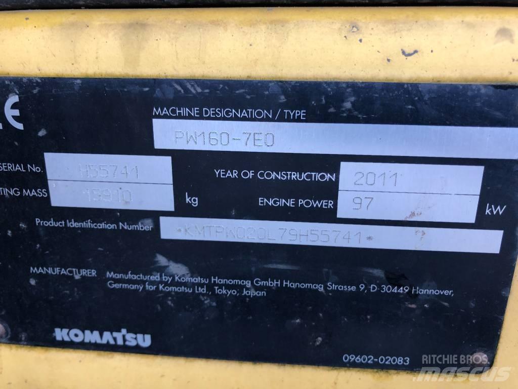 Komatsu PW160-7E0 Колесни екскаватори