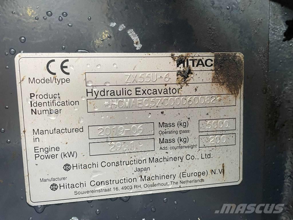 Hitachi ZX 55 U-6 Мини екскаватори < 7 т