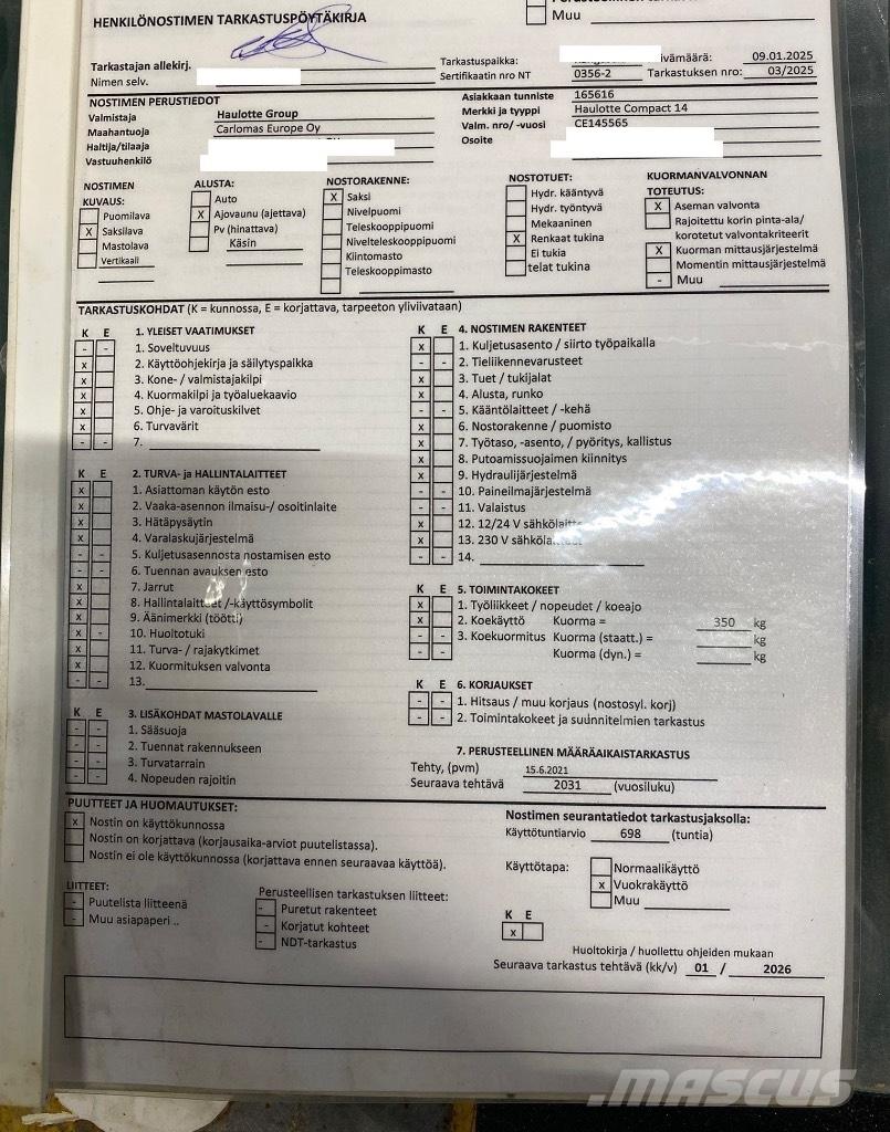 Haulotte Compact 14 Ножични работни платформи