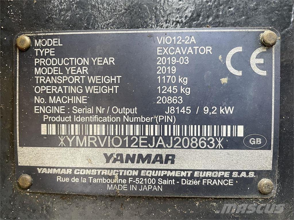 Yanmar VIO12 Колесни екскаватори