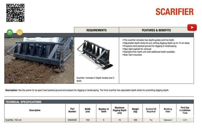 Bobcat Scarifier Поддръжка - Други