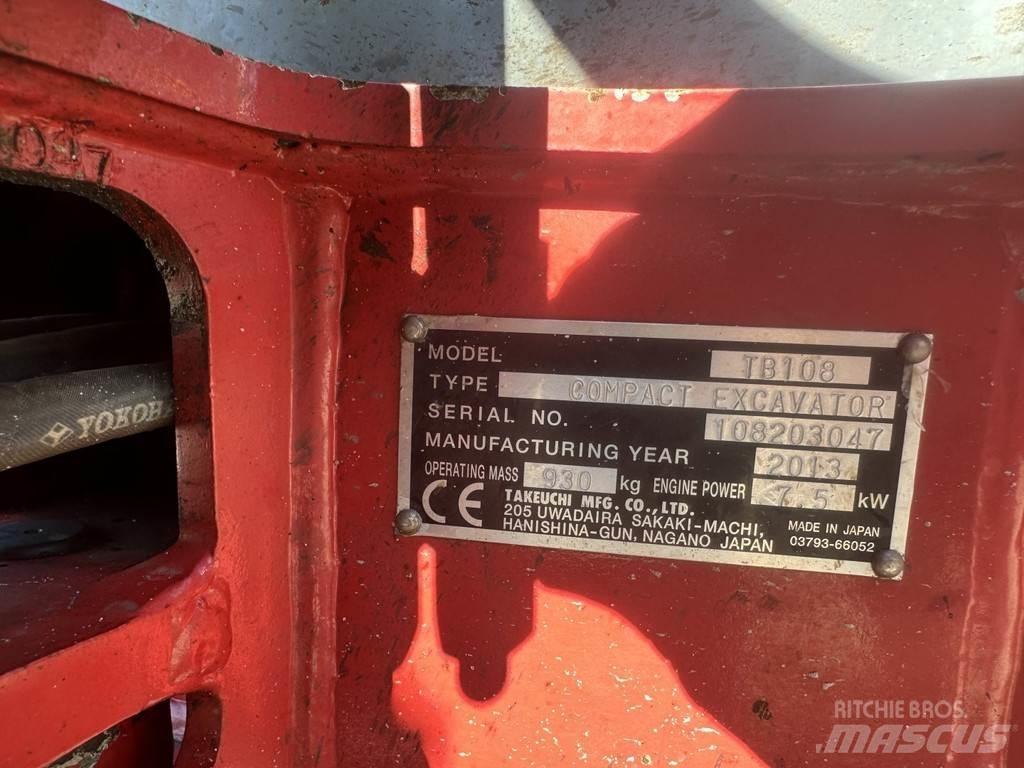 Takeuchi TB108 Мини екскаватори < 7 т