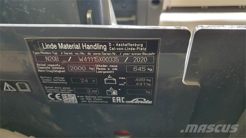 Linde N20B Машини за комисиониране нископовдигачи