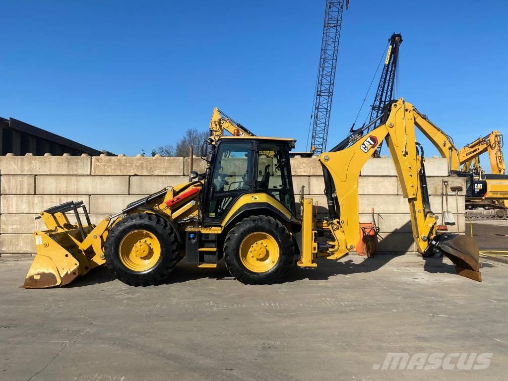 CAT 444  4x4 Товарач със заден ексватор