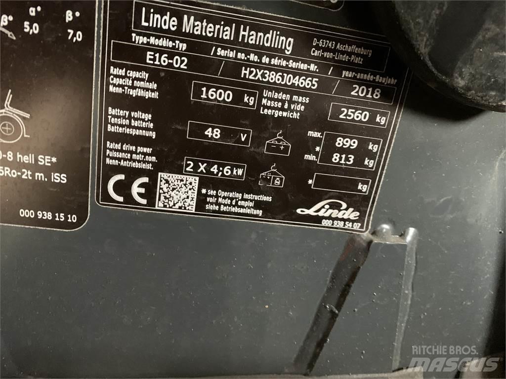 Linde E16 Електрически вилични кари-повдигачи