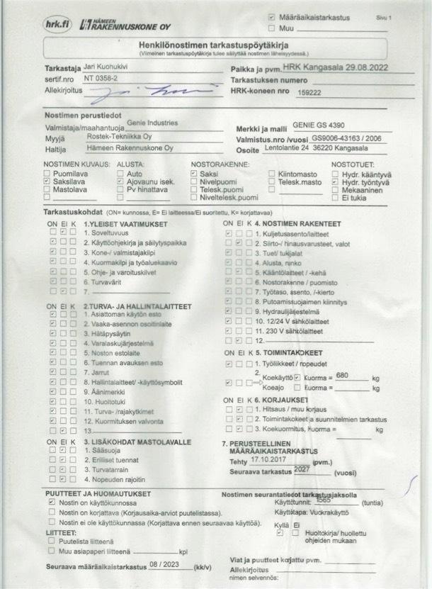 Genie GS 4390 Ножични работни платформи