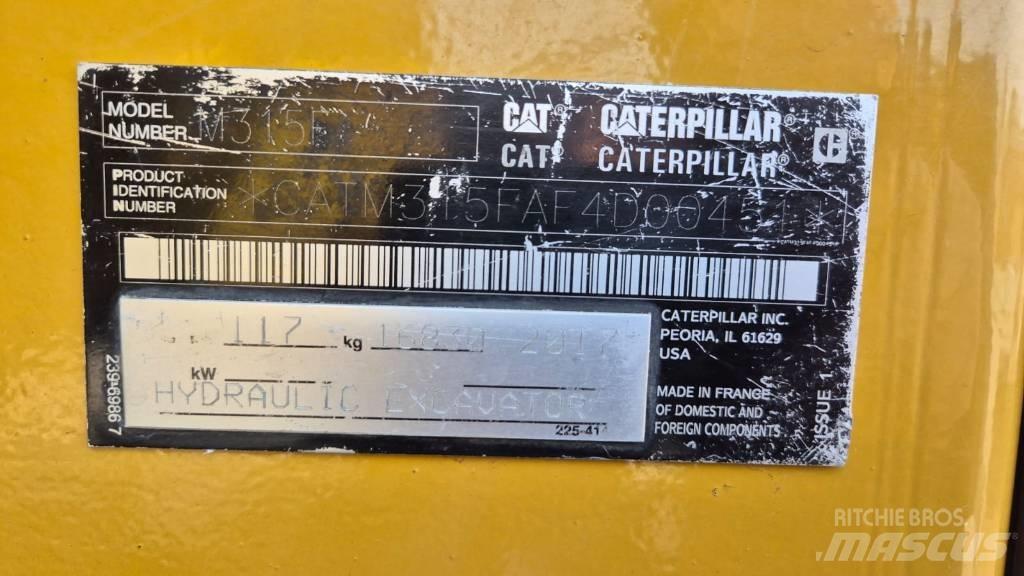 CAT M 315 F Колесни екскаватори