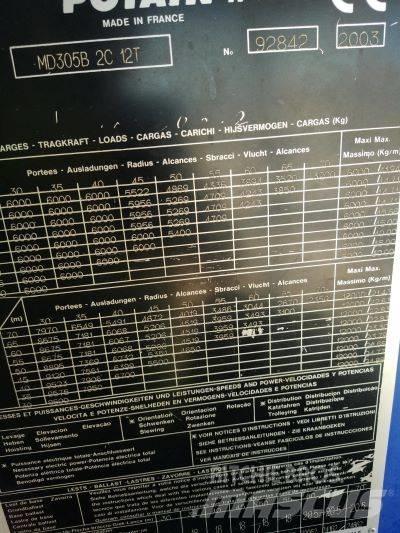Potain MD 305 B Мачтови кранове
