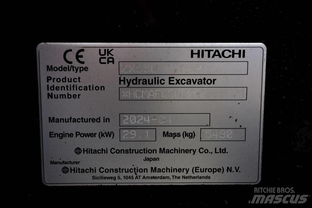 Hitachi ZX 55 U-6P Мини екскаватори < 7 т