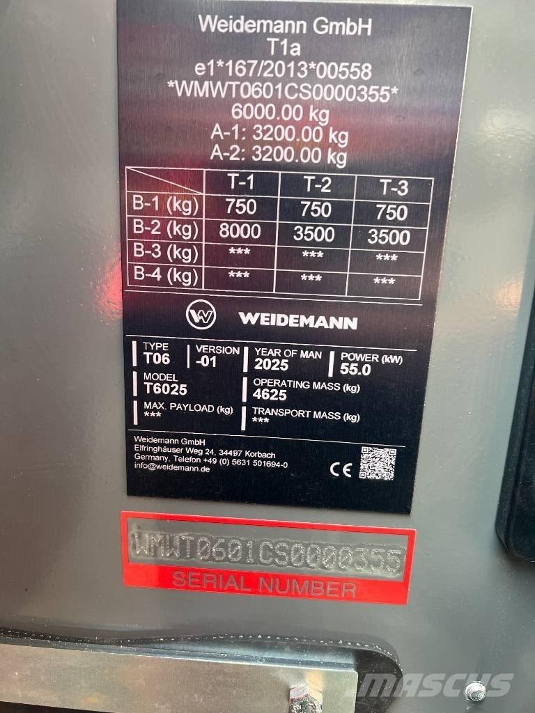 Weidemann T6025 Телескопични челни товарачи
