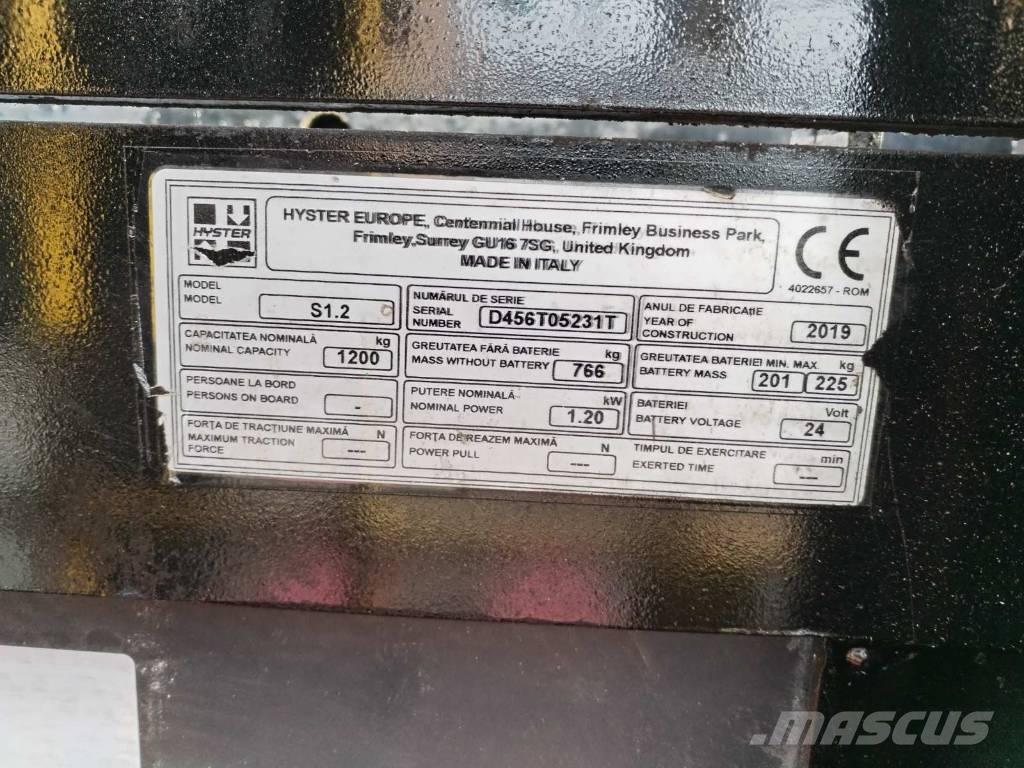 Hyster S 1.2 Колички високоповдигачи с теглич