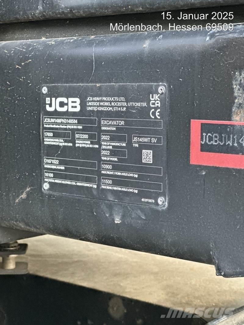 JCB JS145W PLUS Колесни екскаватори