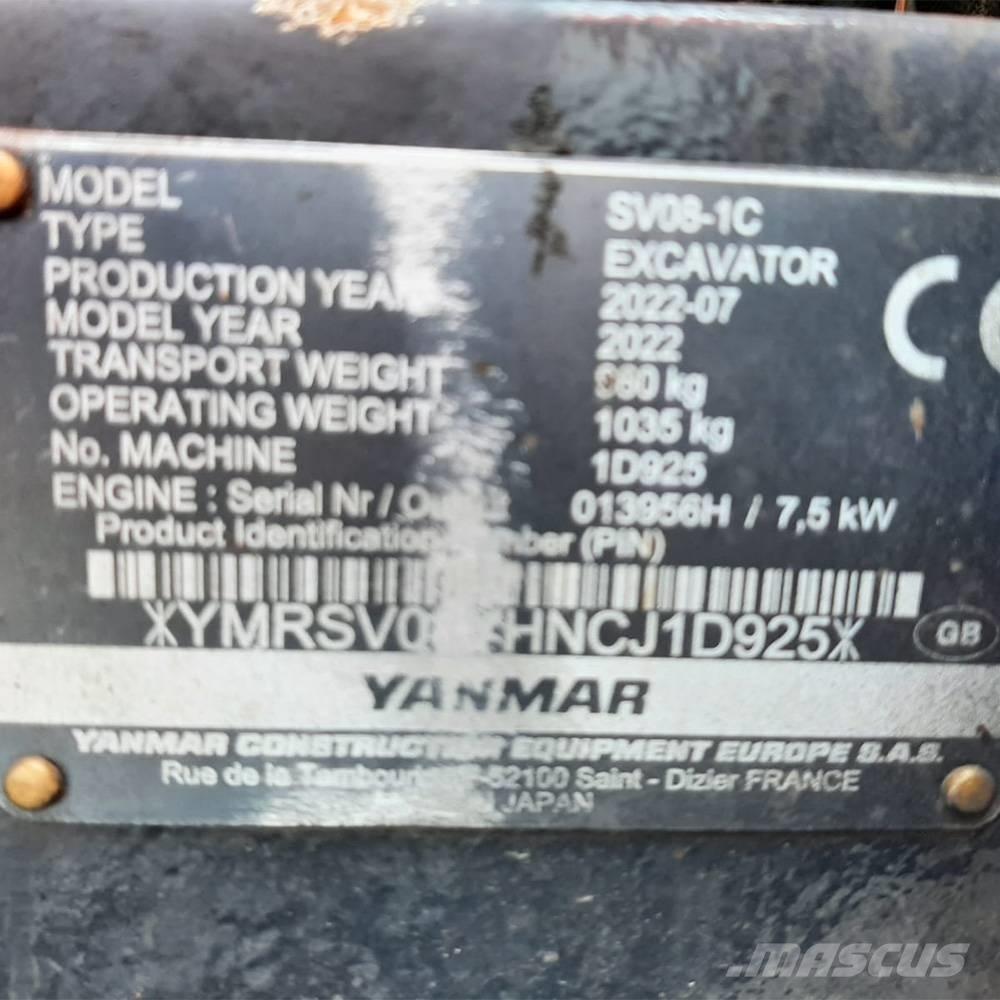 Yanmar SV 08 Мини екскаватори < 7 т