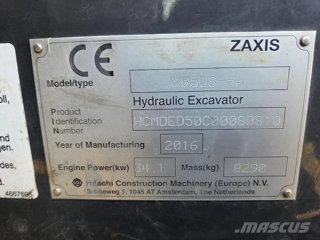 Hitachi ZX 85 US-5 A Средни екскаватори 7т - 12т