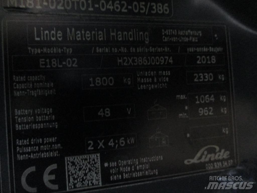 Linde E18L Електрически вилични кари-повдигачи