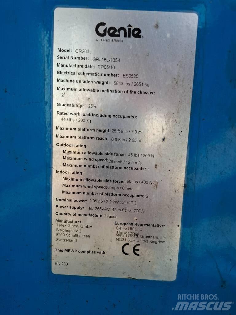Genie GR 26 J Вертикални мачтови повдигачи
