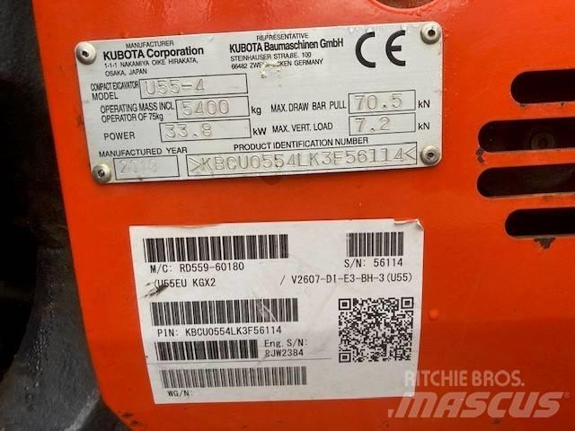 Kubota U 55-4 Мини екскаватори < 7 т