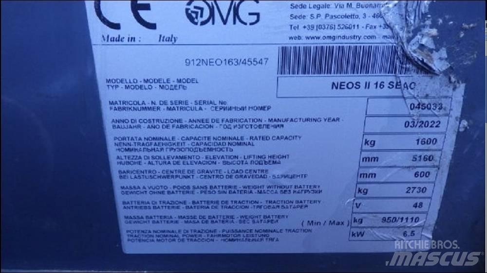OMG NEOS II 16 SAEC Електрически вилични кари-повдигачи