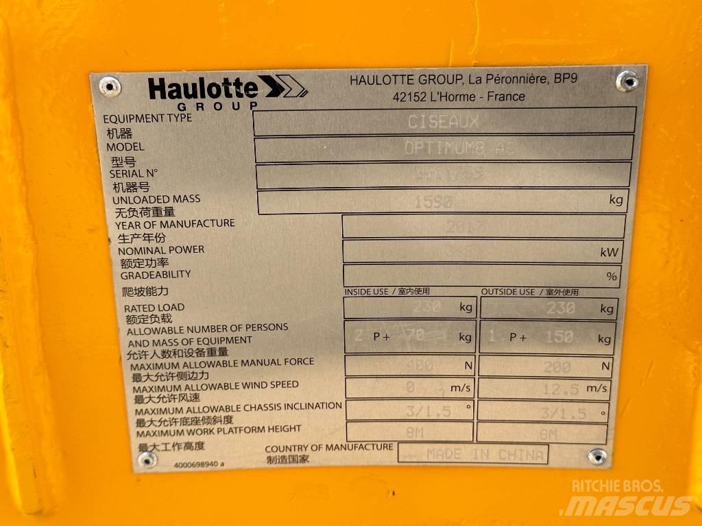 Haulotte OPTIMUM 8 Ножични работни платформи