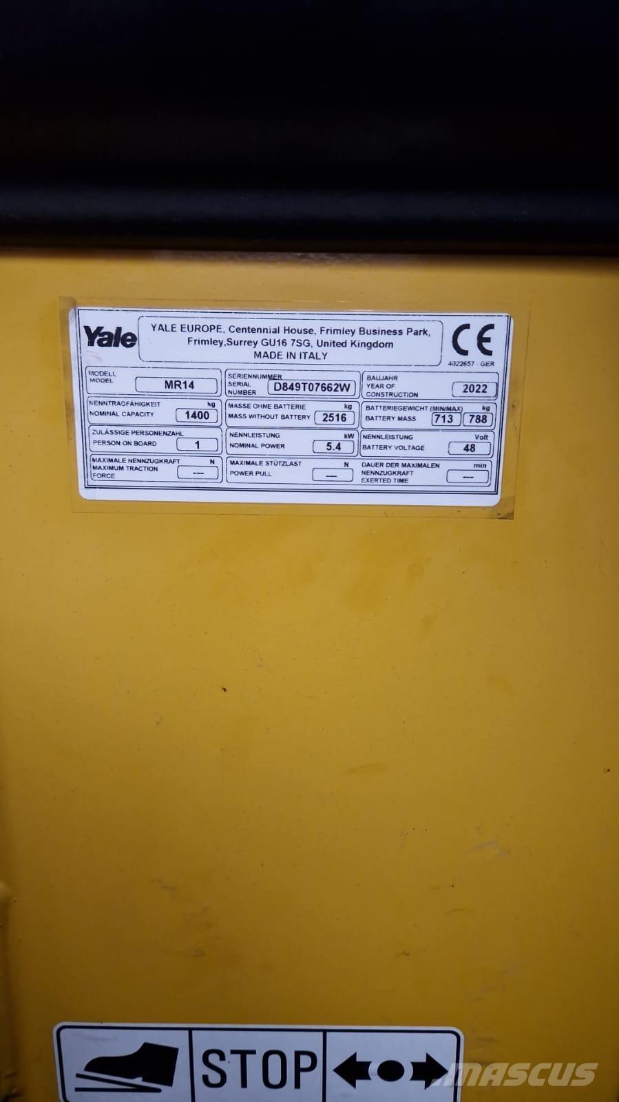 Yale MR14 Ретрак/ Високоповдигач с изместване на вилката напред