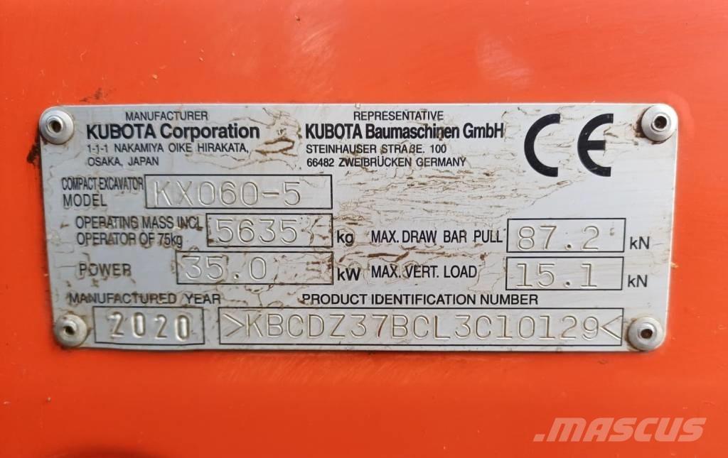 Kubota KX 060-5 Мини екскаватори < 7 т