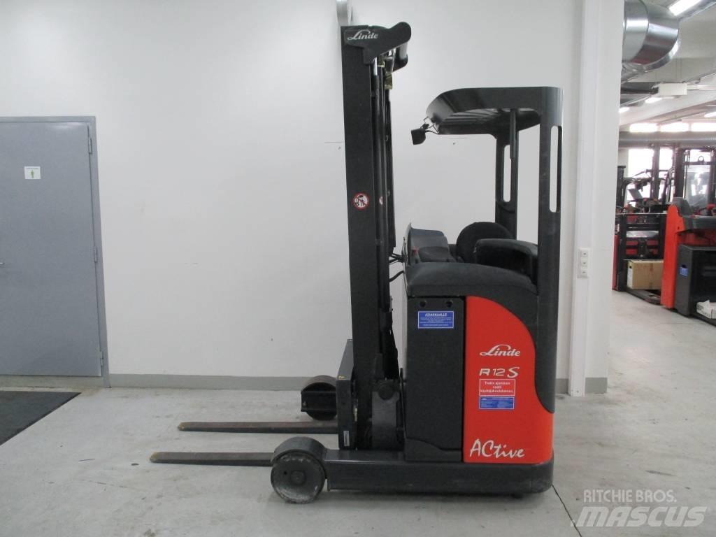 Linde R 12 Ретрак/ Високоповдигач с изместване на вилката напред