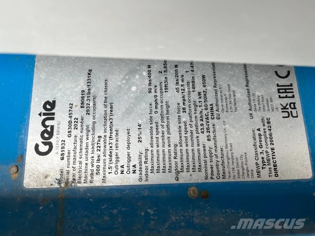 Genie GS 1932E-Drive Ножични работни платформи