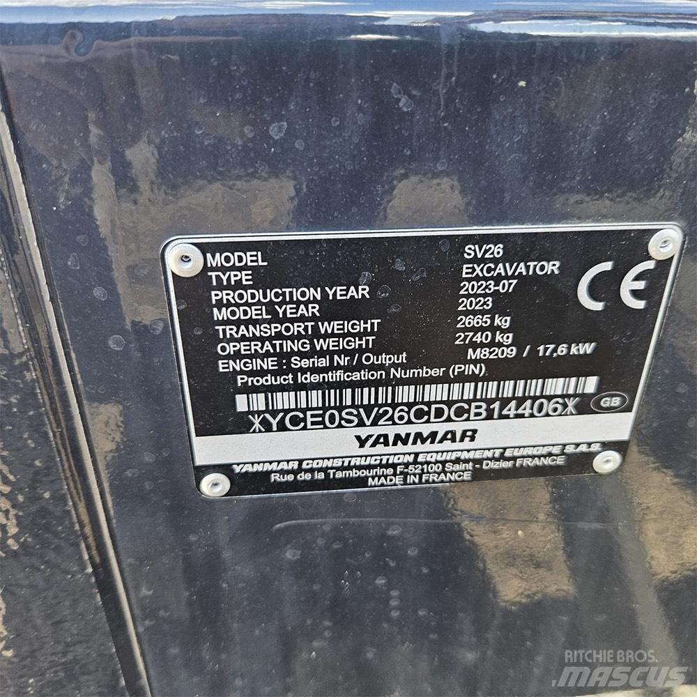 Yanmar SV 26 Мини екскаватори < 7 т