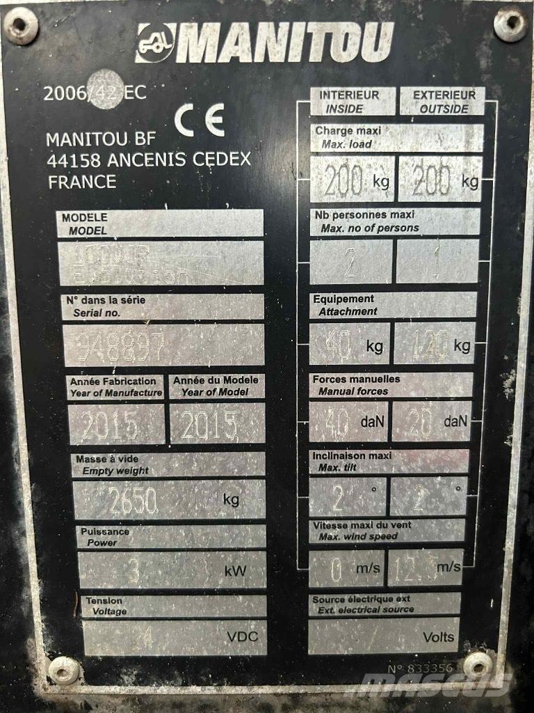 Manitou 100 VJR Вертикални мачтови повдигачи
