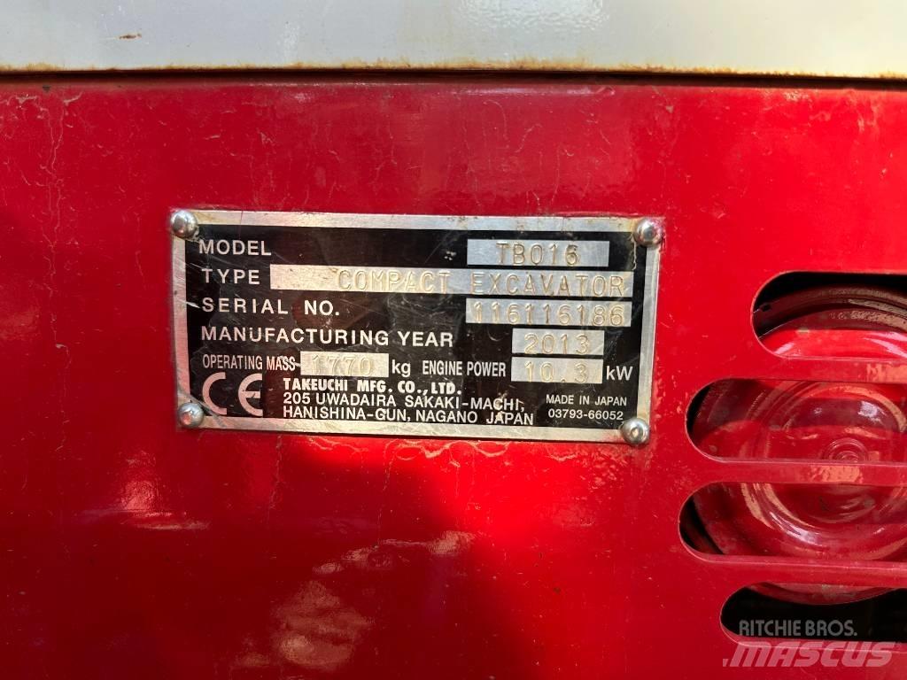 Takeuchi TB 016 Мини екскаватори < 7 т