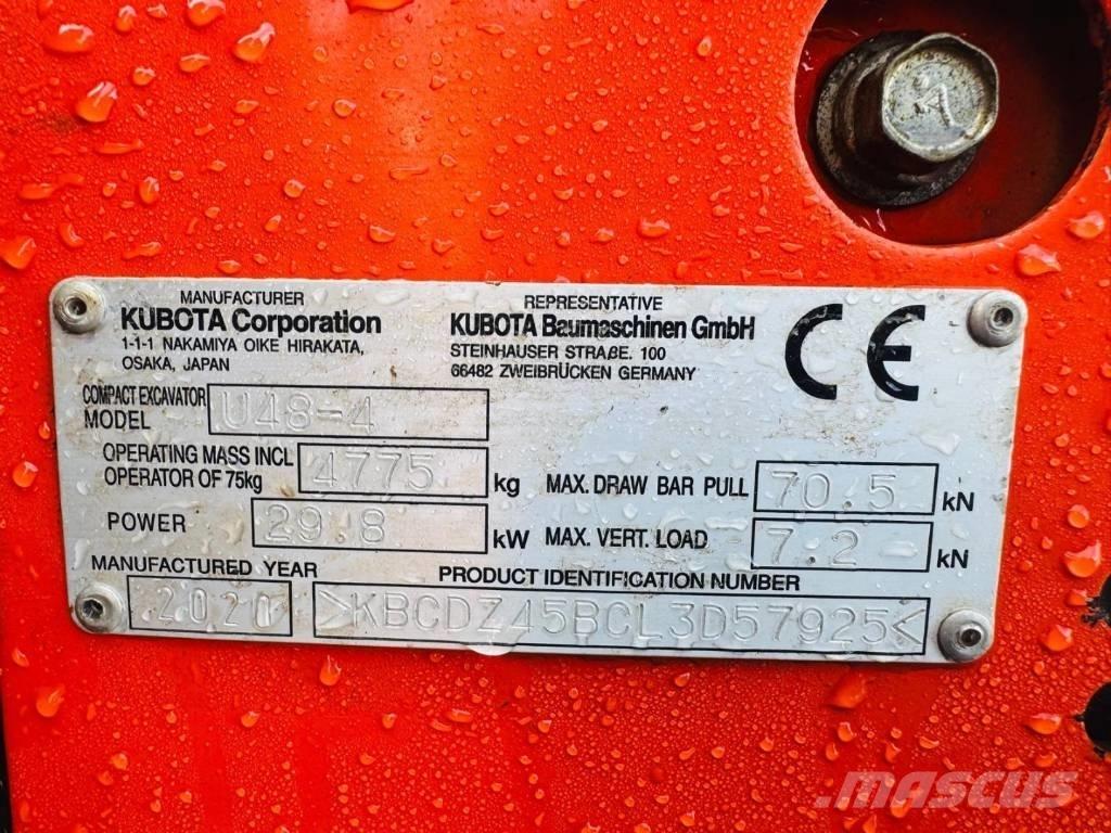 Kubota U 48-4 Мини екскаватори < 7 т