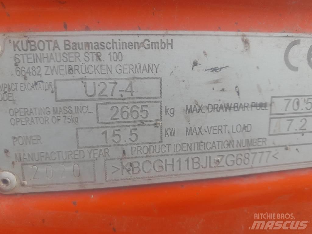 Kubota U 27-4 Мини екскаватори < 7 т