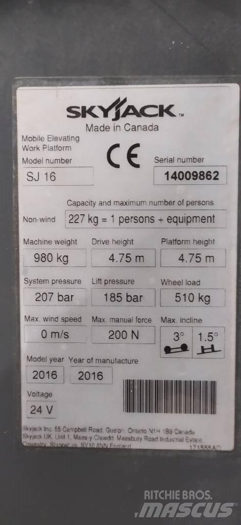 SkyJack SJ 16 Вертикални мачтови повдигачи
