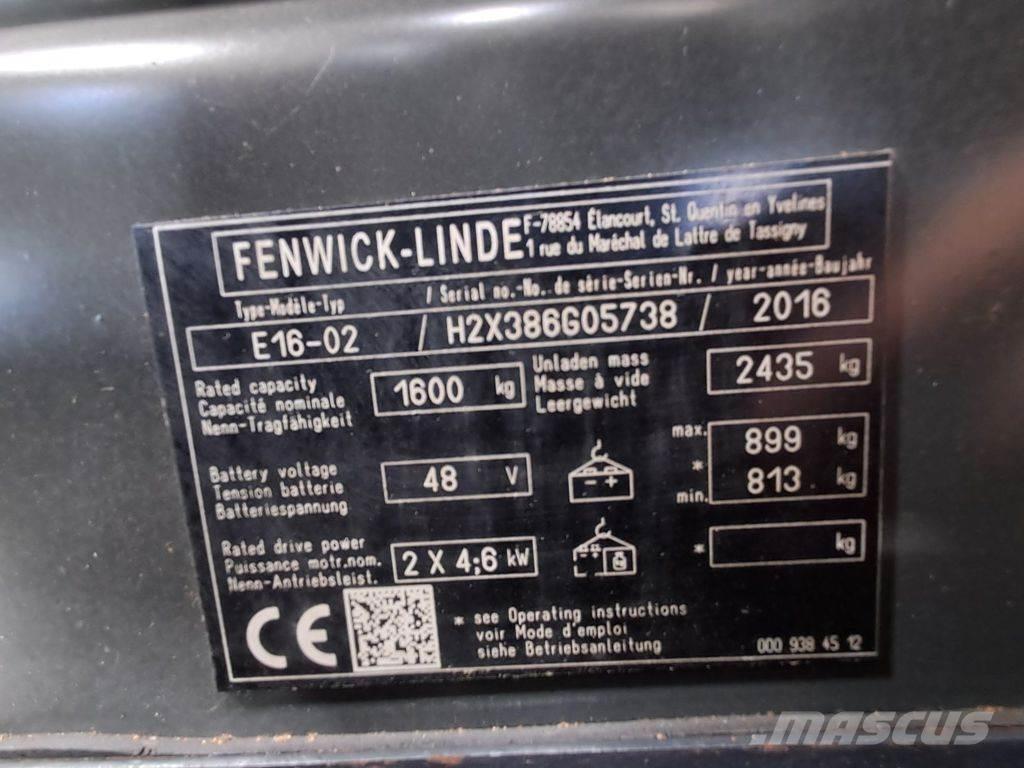 Linde E16-02 Електрически вилични кари-повдигачи