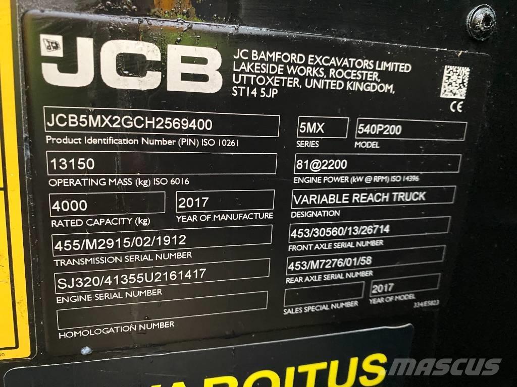JCB 540P200 S 4WS Телескопични товарачи