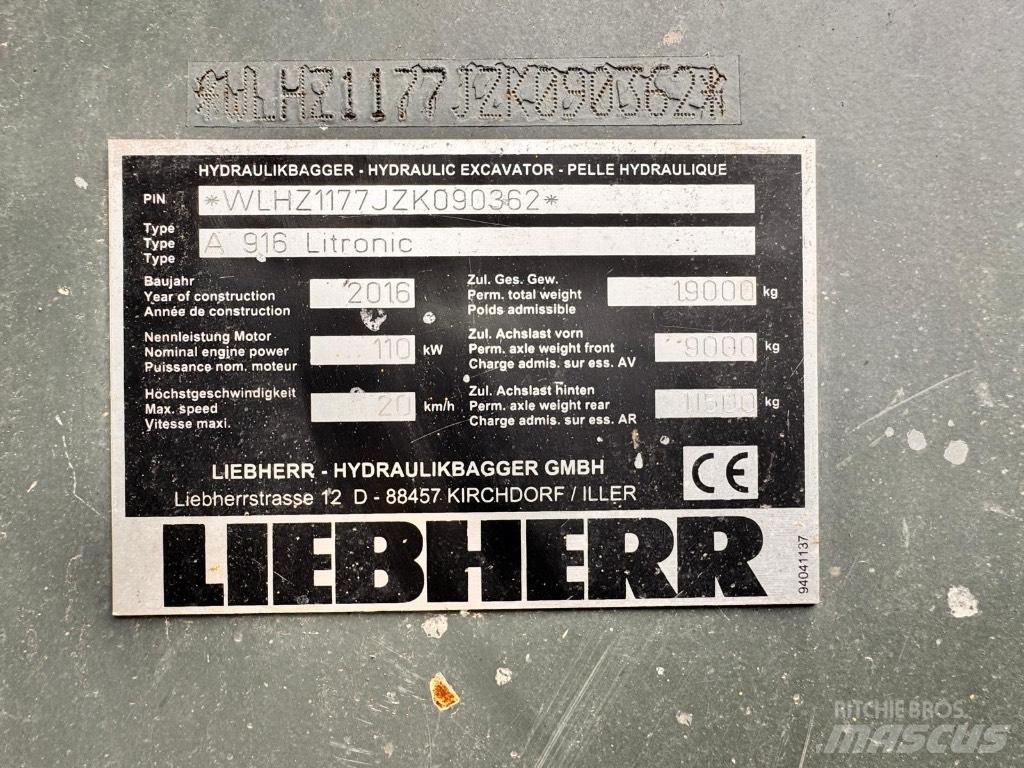 Liebherr A 916 Колесни екскаватори