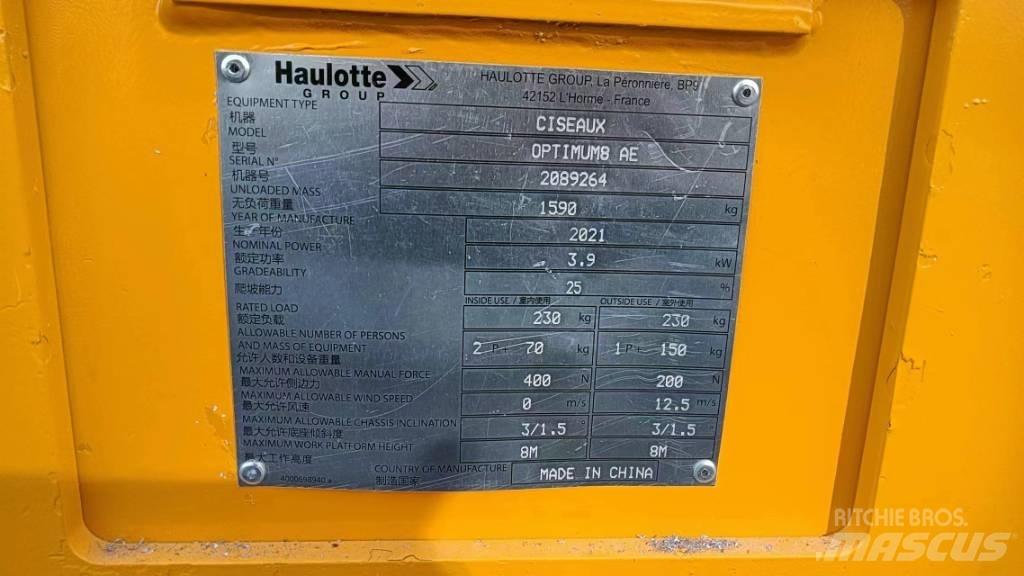 Haulotte OPTIMUM 8 Ножични работни платформи