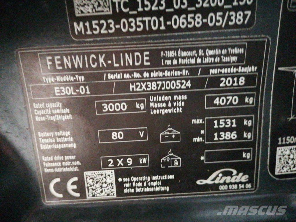 Linde E30L-01 Електрически вилични кари-повдигачи