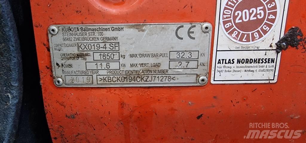 Kubota KX 019-4 Мини екскаватори < 7 т